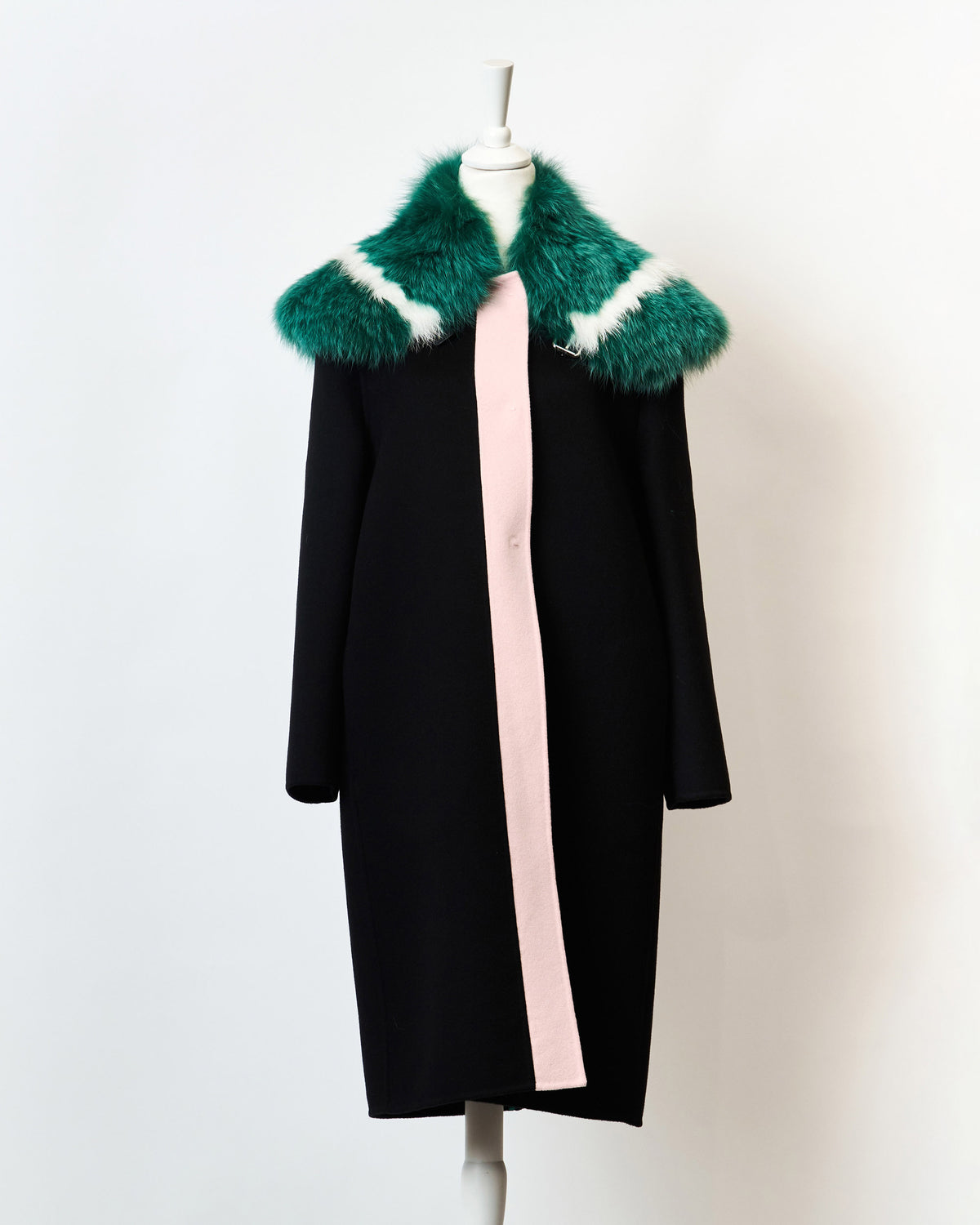 Fendi Wool Coat With Fox Fur Collar