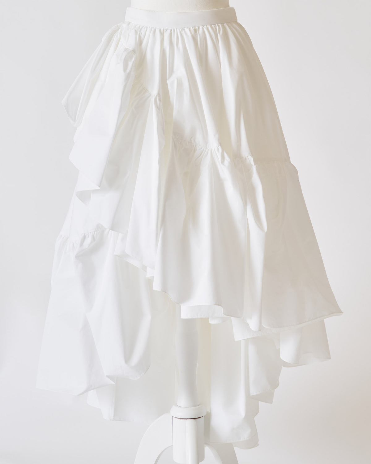 Alexander McQueen White Gathered Midi Skirt