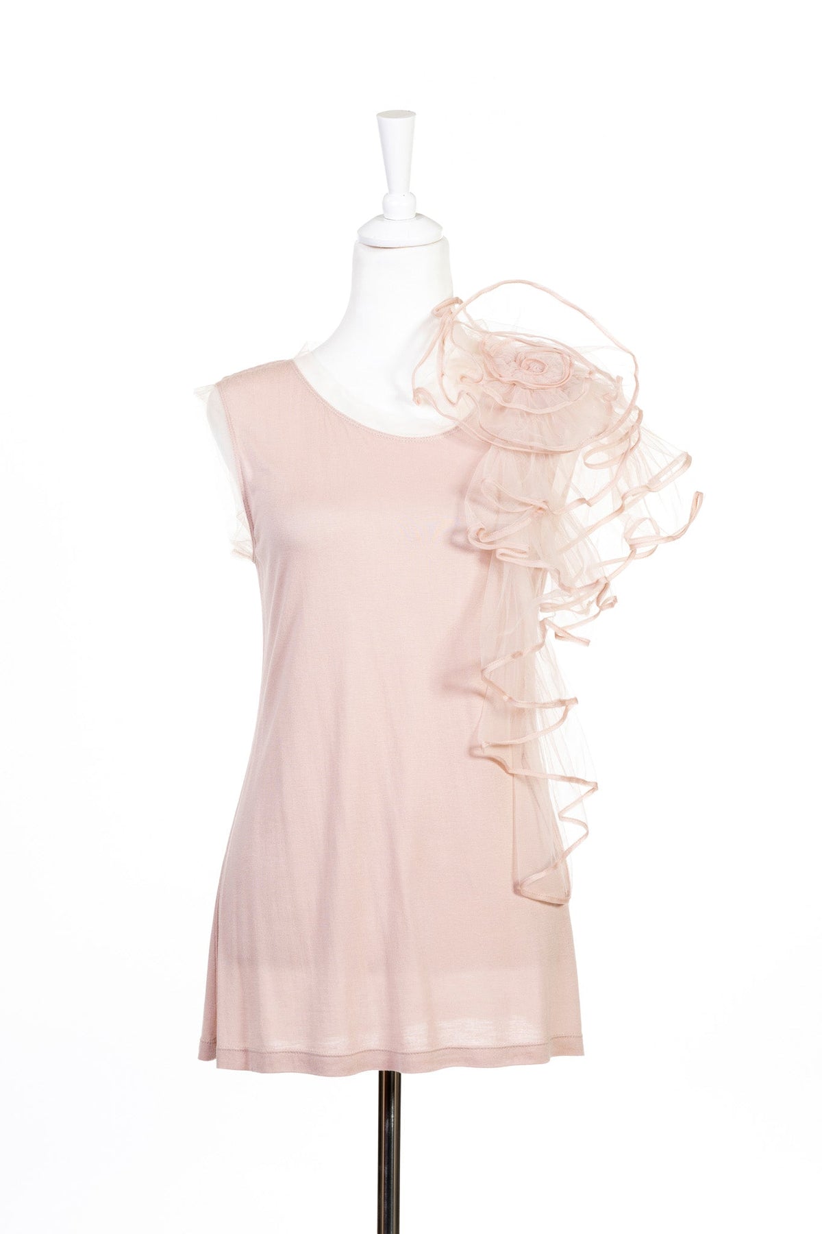 BLUSA CON FIORE IN TULLE