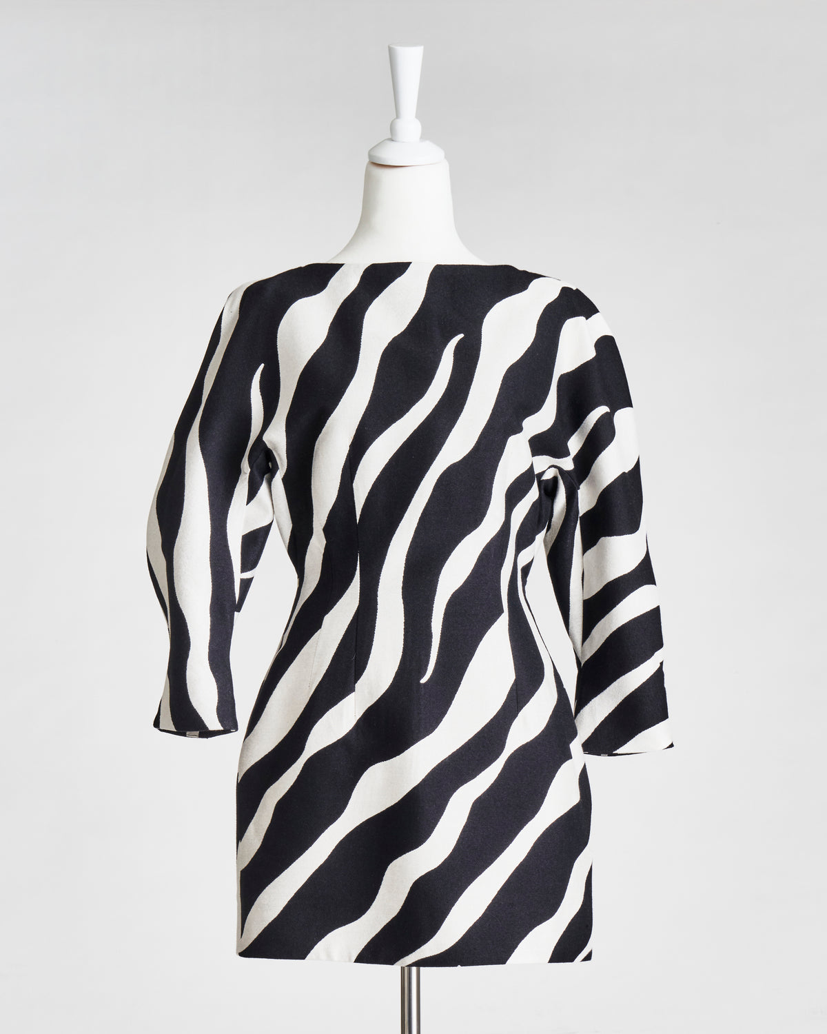 Zebra-print twill dress