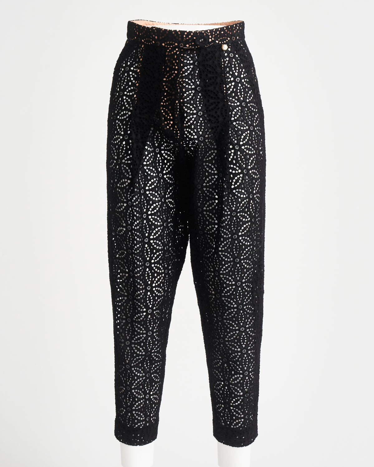 Black crochet pants